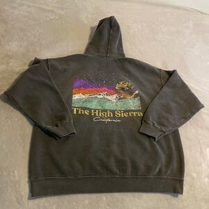California High Sierra Hoodie Mens Large Gray Alpha Graphic Pullover Sweatshirt